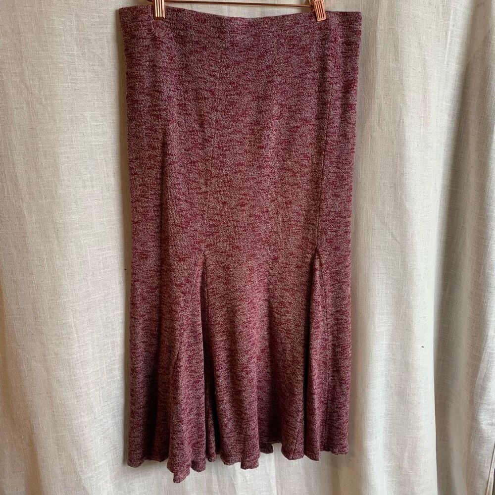 Eva Mendes Ribbed Knit Midi Skirt Womens Size L Soft Stretch Casual Romantic - Picture 6 of 14